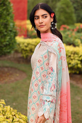 3-PC Embroidered Lawn Shirt with Embroidered Chiffon Dupatta and Trouser CIN5-06