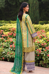3-PC Embroidered Lawn Shirt with Embroidered Chiffon Dupatta and Trouser BAS5-09