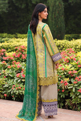 3-PC Embroidered Lawn Shirt with Embroidered Chiffon Dupatta and Trouser BAS5-09