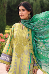 3-PC Embroidered Lawn Shirt with Embroidered Chiffon Dupatta and Trouser BAS5-09