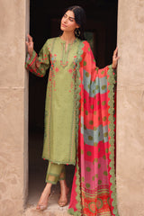 3-PC Embroidered Lawn Shirt with Embroidered Chiffon Dupatta and Trouser DSCC4-19