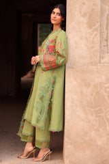 3-PC Embroidered Lawn Shirt with Embroidered Chiffon Dupatta and Trouser DSCC4-19