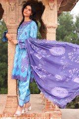 3-PC Embroidered Lawn Shirt with Embroidered Chiffon Dupatta and Trouser CIN5-07