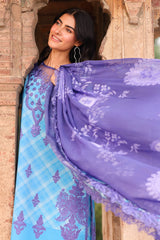 3-PC Embroidered Lawn Shirt with Embroidered Chiffon Dupatta and Trouser CIN5-07