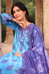 3-PC Embroidered Lawn Shirt with Embroidered Chiffon Dupatta and Trouser CIN5-07