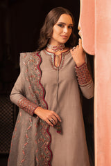 3-PC EMBROIDERED RAW-SILK SUIT CMA-5-130