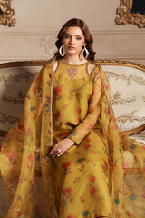 3-PC Embroidered Organza Shirt with Embroidered Dupatta and Trouser CMA-4-072