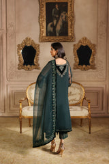 3-PC Embroidered Organza Shirt with Embroidered Organza Dupatta and Trouser CMA-4-080