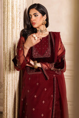 3-PC Embroidered Organza Shirt with Embroidered Organza Dupatta and Trouser CMA-4-079