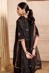 3-PC Embroidered Raw-Silk Shirt with Embroidered Organza Dupatta and Trouser CMA-4-083