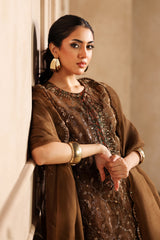 3-PC Embroidered Organza Shirt with Embroidered Organza Dupatta and Trouser CMA-4-084