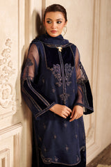 3-PC Embroidered Organza Shirt with Embroidered Organza Dupatta and Trouser CMA-4-081