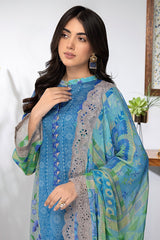 3-PC Unstitched Embroibered Lawn Suit with Embroidered Chiffon Dupatta CCS4-24 (Copy)