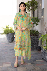 3-PC Unstitched Embroibered Lawn Suit with Embroidered Chiffon Dupatta CCH4-06