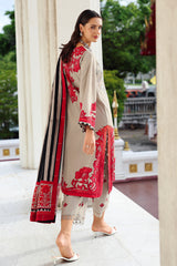 3-PC Unstitched Embroidered Linen Collection ANW6-08
