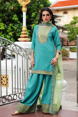 3-PC Embroidered Raw-Silk Suit CMA-6-173