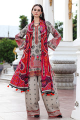 3-PC Unstitched Embroidered Linen Collection ANW6-01