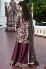 3-PC Embroidered Raw-Silk Suit CMA-5-160