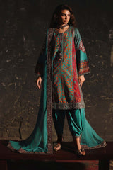 3-PC Stitched Embroidered Raw Silk CMA-6-507