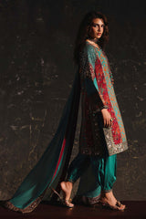 3-PC Stitched Embroidered Raw Silk CMA-6-507