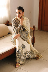 3-PC Embroidered  Raw Silk  CMA-6-403