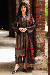 3-PC Unstitched Embroidered Linen Collection ANW6-09
