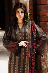 3-PC Unstitched Embroidered Linen Collection ANW6-09