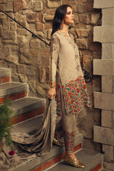 3-PC Unstitched Embroidered Linen Collection CCW7-07
