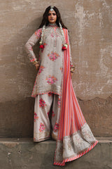 3-Pc Unstitched Embroidered Printed Chiffon Collection VSL6-09