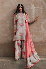 3-Pc Unstitched Embroidered Printed Chiffon Collection VSL6-09