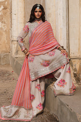 3-Pc Unstitched Embroidered Printed Chiffon Collection VSL6-09