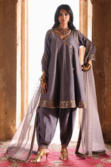 3-PC Stitched Embroidered Raw Silk CMA-6-514
