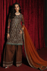 3 Pc Embroidered Dyed Chiffon CA26-07