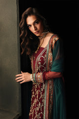 3 Pc Embroidered Dyed Chiffon CA26-05