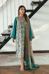 3-Pc Charizma Unstitched Printed Lawn With Embroidered Chiffon Dupatta PEC23-06