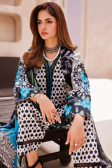 3-PC Printed Cotton Shirt with Chiffon Dupatta and Trouser CPM-4-055