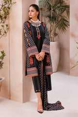 3-PC Unstitched Printed Lawn Shirt with Chiffon Dupatta and Trouser CP4-61
