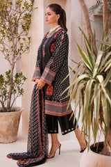 3-PC Unstitched Printed Lawn Shirt with Chiffon Dupatta and Trouser CP4-61