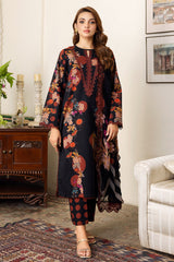 3-PC Unstitched Embroidered Lawn Shirt with Embroidered Chiffon Dupatta and Trouser CRN4-18