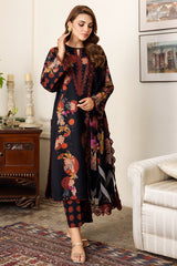 3-PC Embroidered Lawn Shirt with Embroidered Chiffon Dupatta and Trouser CRN4-18P