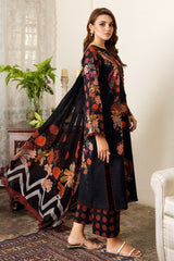 3-PC Embroidered Lawn Shirt with Embroidered Chiffon Dupatta and Trouser CRN4-18P