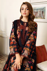 3-PC Unstitched Embroidered Lawn Shirt with Embroidered Chiffon Dupatta and Trouser CRN4-18