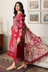 3-PC Embroidered Lawn Shirt with Embroidered Chiffon Dupatta and Trouser CRN4-14P