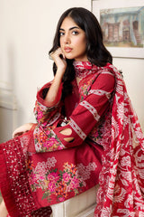 3-PC Embroidered Lawn Shirt with Embroidered Chiffon Dupatta and Trouser CRN4-14P