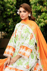 3-PC Embroidered Lawn Shirt with Embroidered Voil Dupatta and Trouser CRN4-27P