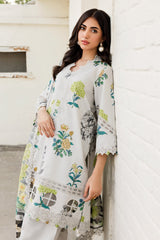 3-PC Unstitched Embroidered Lawn Shirt with Embroidered Voil Dupatta and Trouser CRN4-24