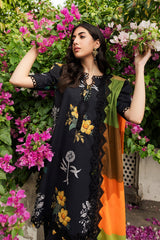 3-PC Unstitched Embroidered Lawn Shirt with Embroidered Voil Dupatta and Trouser CRN4-22