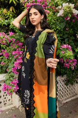 3-PC Unstitched Embroidered Lawn Shirt with Embroidered Voil Dupatta and Trouser CRN4-22