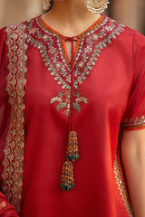 3-PC Embroidered Raw-Silk Suit CMA-5-126