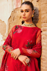 3-PC Printed Organza Shirt with Embroidered Organza Dupatta and Trouser CMA-4-090